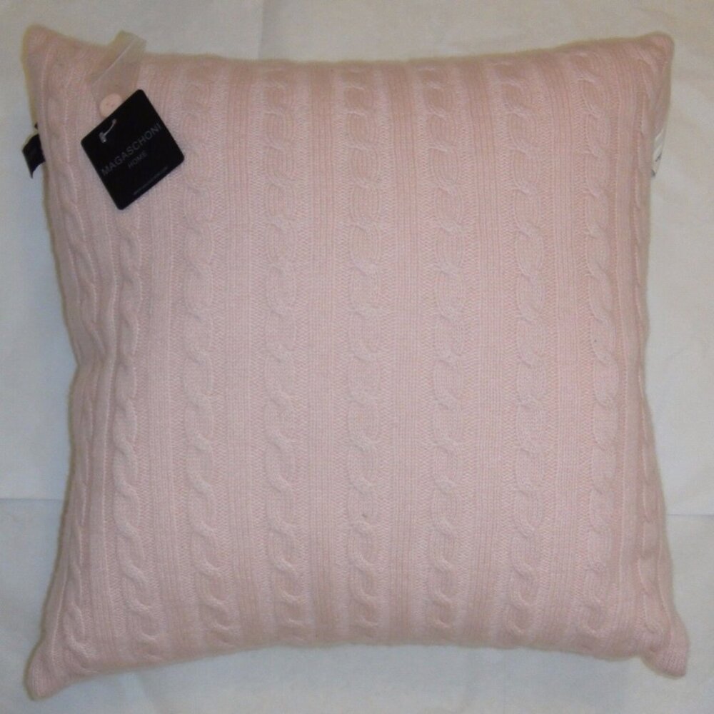 Magaschoni Cashmere Cable Knit Accent Pillow